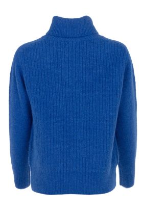 Roll neck pull soft knit Kobalt