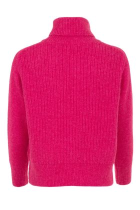 Roll neck pull soft knit Pink