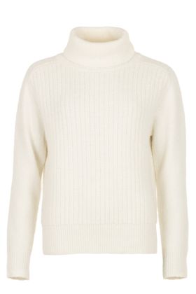 Roll neck pull soft knit Soft White