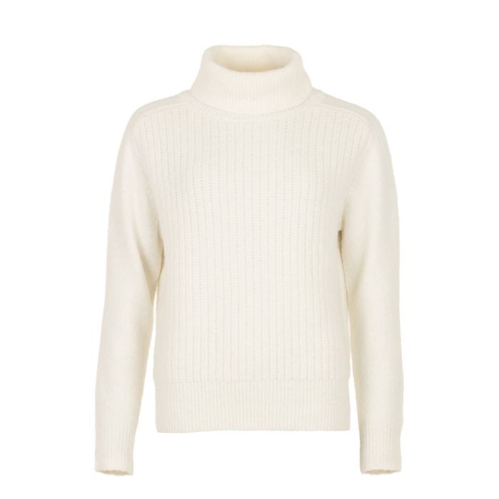 Roll neck pull soft knit Soft White
